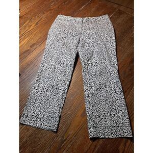 Size 8 Laundry by Shelli Segal Blue White Tan Cropped Ankle Capri Casual Pants